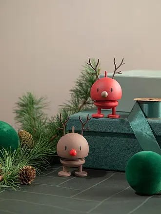 HOPTIMIST | Dekofigur Soft Reindeer Bumble 9,5cm Berry | camel